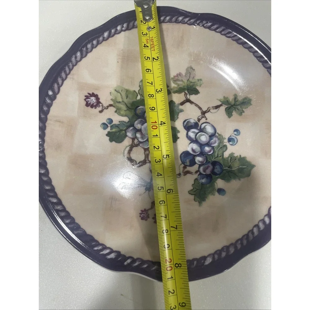 Set of 2 Tracy Porter‎ CLARET COLLECTION Salad Plates Dragonflies Grapes